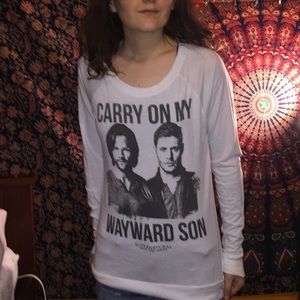 Supernatural Face Hot Topic T-Shirt with Lyrics